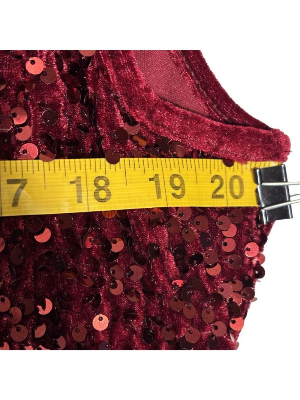 Sleeveless Burgundy Sequin Party Dress Size XL By Nina Leonard - Picture 7 of 11